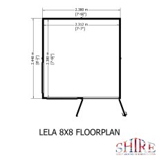 8x8 Shire Lela Pent Summerhouse - footprint