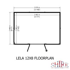 12x8 Shire Lela Pent Summerhouse - footprint