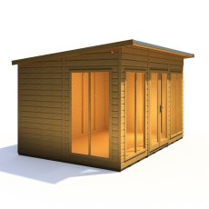 12x8 Shire Lela Pent Summerhouse - isolated LHS angle view