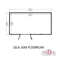 16x8 Shire Lela Pent Summerhouse - footprint