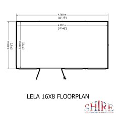 16x8 Shire Lela Pent Summerhouse - footprint