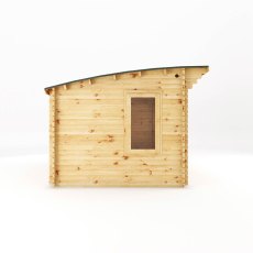 3mx3m Mercia Helios Curved Roof Log Cabin in 44m Logs - Double Glazed - side elevation