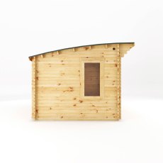 4mx3m Mercia Helios Curved Roof Log Cabin in 44m Logs - Double Glazed - side elevation with window