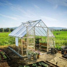 10x12 Palram Canopia Balance Greenhouse - Silver - in situ, angle view