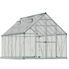 8x12 Palram - Canopia Balance Greenhouse - Silver - isolated angle view