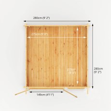 3m x 3m Mercia Elite Pent Log Cabin - Footprint