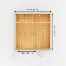 3mx3m Mercia Home Office Elite Reverse Apex Log Cabin  (28mm to 44mm Logs) - floor plan