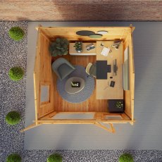 3mx3m Mercia Home Office Elite Reverse Apex Log Cabin  (28mm to 44mm Logs) - how to optimise the inside of your log cabin