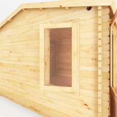 5.1mx4m Mercia Home Office Elite With Side Shed - (28mm to 44mm Logs) - displaying side window