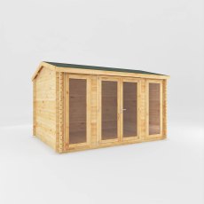 4mx3m Mercia Home Office Studio - (28mm to 44mm logs) - isolated doors closed