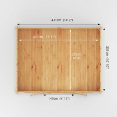 4.5m x 3.5m Mercia Home Office Studio - (28mm to 44mm logs) - floor plan