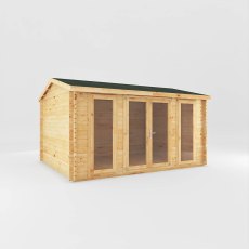 4.5m x 3.5m Mercia Home Office Studio - (28mm to 44mm logs) - isolated doors closed