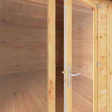 5m x 4m Mercia Home Office Studio - (28mm to 44mm logs) - close up of the doors