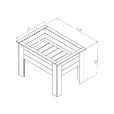 Mercia Carlton Raised Planter - 1m - Dimensions