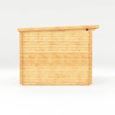 6m x 3m Mercia Elite Pent Log Cabin With Slatted Area - White Background, Side View