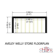 3x2 Shire Aveley Pent Welly Store - Pressure Treated - footprint