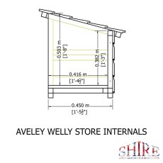 3x2 Shire Aveley Pent Welly Store - Pressure Treated - internal dimensions