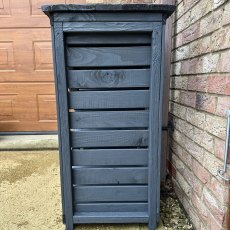 3x1 Shire Woodlowe Cross Log Store - Pressure Treated - in situ, side view