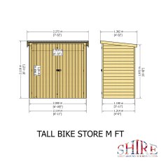 7x4 Shire Shiplap Tall Bike Store - dimensions