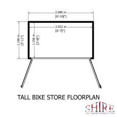 7x4 Shire Shiplap Tall Bike Store - footprint