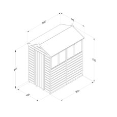 6x4 Forest Beckwood Apex Shed Shiplap 25yr Guarantee - dimensions