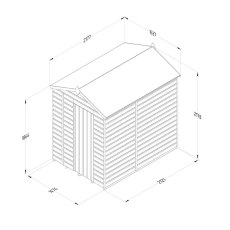 5x7 Forest Beckwood Apex Shed Shiplap Windowless 25yr Guarantee - dimensions