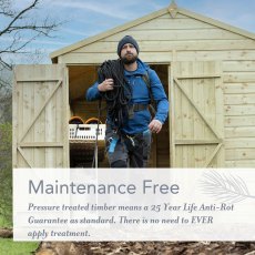 5x7 Forest Beckwood Apex Shed Shiplap Windowless 25yr Guarantee - maintenance