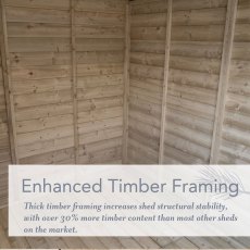 5x7 Forest Beckwood Apex Shed Shiplap Windowless 25yr Guarantee - framing