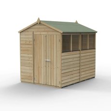 8x6 Forest Beckwood Apex Shed Shiplap with Double Door 25yr Guarantee - isolated view