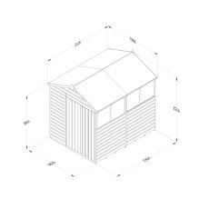 8x6 Forest Beckwood Apex Shed Shiplap with Double Door 25yr Guarantee - dimensions