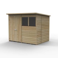 8x6 Forest Beckwood Pent Shed Shiplap with Double Door - isolated