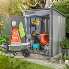 Hex Living 6 x 6 Hex Living Hixon Pent Metal Shed in Anthracite Grey