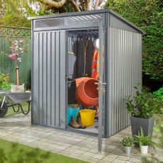 Hex Living 6 x 6 Hex Living Hixon Pent Metal Shed in Anthracite Grey