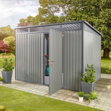 Hex Living 10 x 6 Hex Living Hixon Pent Metal Shed in Anthracite Grey