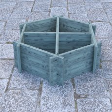 Shire Medium Hexagonal Planter - Pressure Treated - in situ, angle view 3