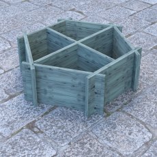 Shire Medium Hexagonal Planter - Pressure Treated - in situ, angle view 4