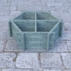 Shire Medium Hexagonal Planter - Pressure Treated - in situ, angle view 5