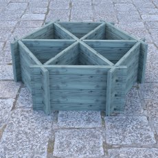 Shire Large Hexagonal Planter - Pressure Treated - in situ, angle view 3