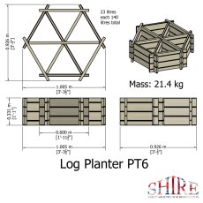 Shire Large Hexagonal Planter - Pressure Treated - dimensions