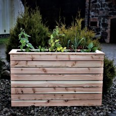 Shire Marta Larchwood Planter - in situ, front view