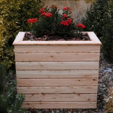 Shire Pia Larchwood Planter - in situ, front view