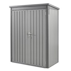 4x2 Hex Living Weston Pent Metal Shed in Anthracite Grey - isolated double doors closed