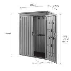 4x2 Hex Living Weston Pent Metal Shed in Anthracite Grey - dimensions