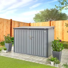 6x3 Hex Living Bromley Metal Storage in Anthracite Grey - doors closed