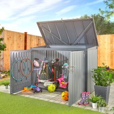 6x3 Hex Living Bromley Metal Storage in Anthracite Grey - use to store children's toys