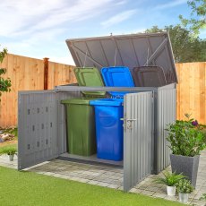 6x3 Hex Living Bromley Metal Storage in Anthracite Grey - bin storage