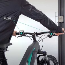 Biohort BikeLift® Wall Mounted in Metallic Dark Grey - Standard and Swivel Mount - displaying easy push system