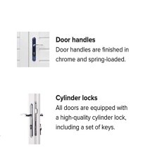 6mx3m Lugarde Woodpro Pent Log Cabin with Canopy - door handle configuration