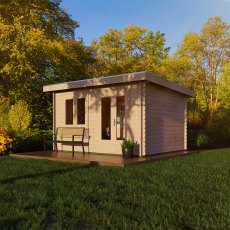 Lugarde 3m x 4m Lugarde Pent Log Cabin in 44mm Wall Thickness