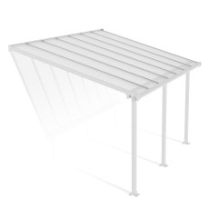 10x14 Palram Canopia Olympia White Patio Cover With Clear Panels - isolated angle view